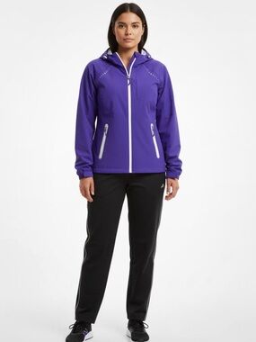 Free Country Purple Lightweight Hooded Jacket Size XL Active Windbreaker